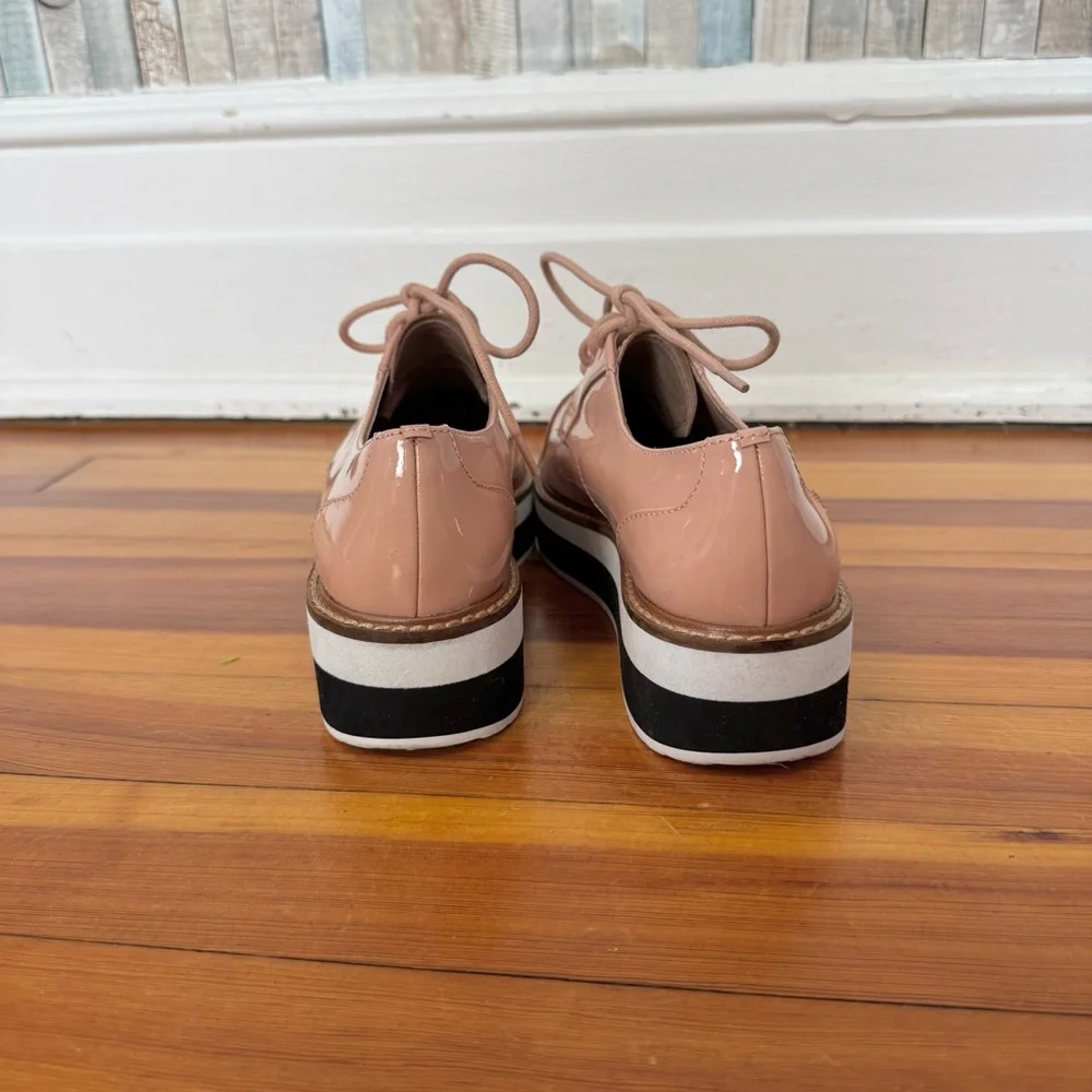 Halogen Atlantic-Pacific 6 Gabriela Platform Derby Oxford Lace Up Patent Leather
